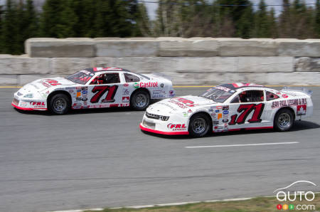 Father and son Lessard on the track, in 2014
